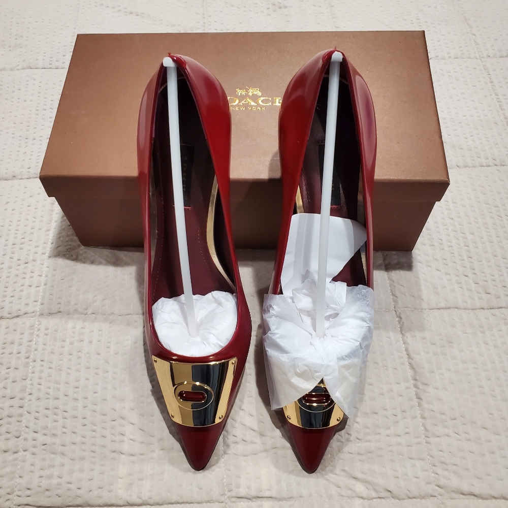 NIB Coach Lawrence Heels in "Rouge," Sz 10 M